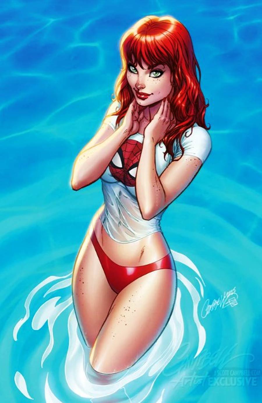 Marvel Swimsuit Special Friends Foes & Rivals #1 (One Shot) Cover O J Scott Campbell Exclusive Black Cat Virgin Cover