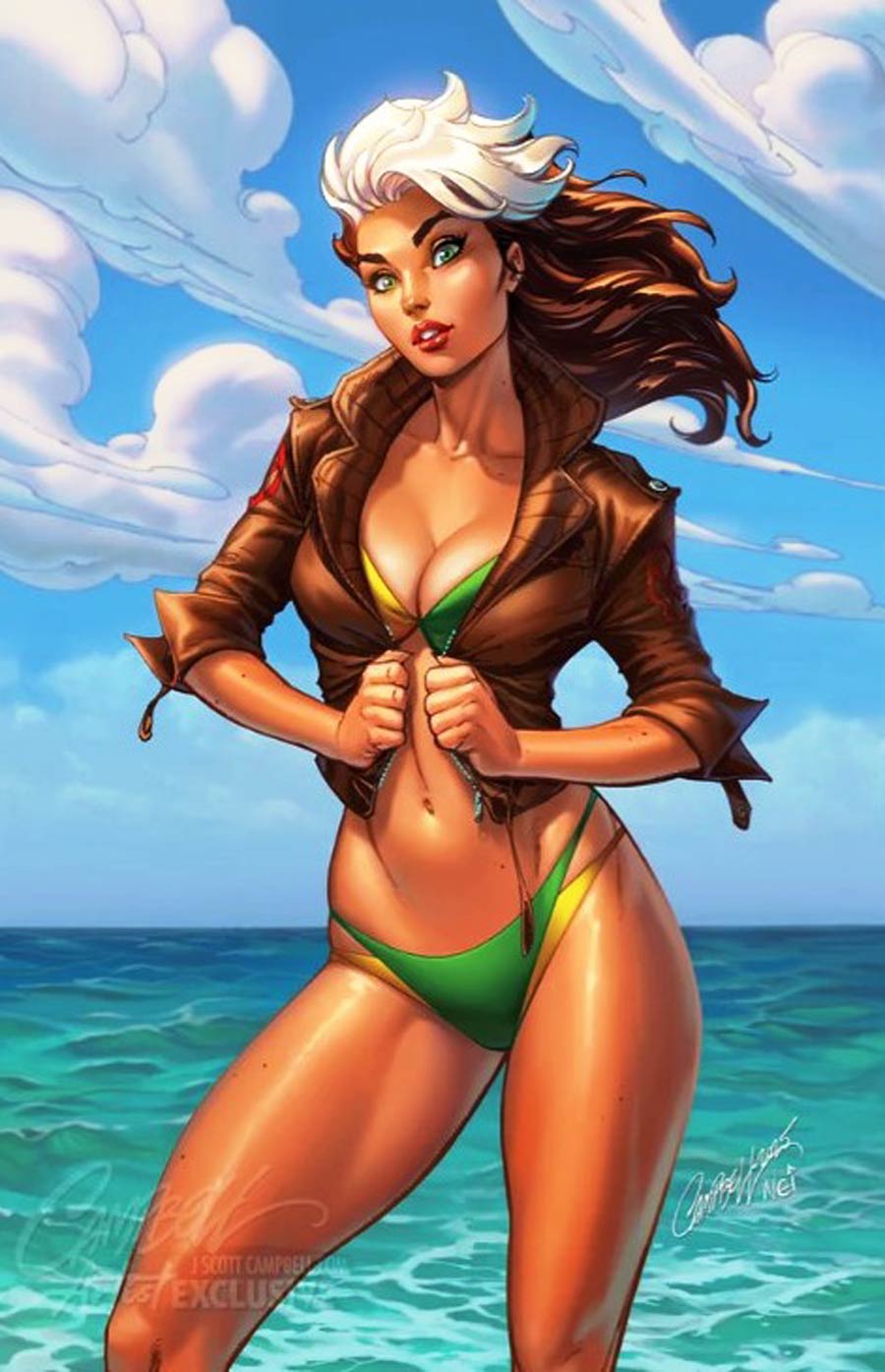 Marvel Swimsuit Special Friends Foes & Rivals #1 (One Shot) Cover P J Scott Campbell Exclusive Rogue Virgin Cover