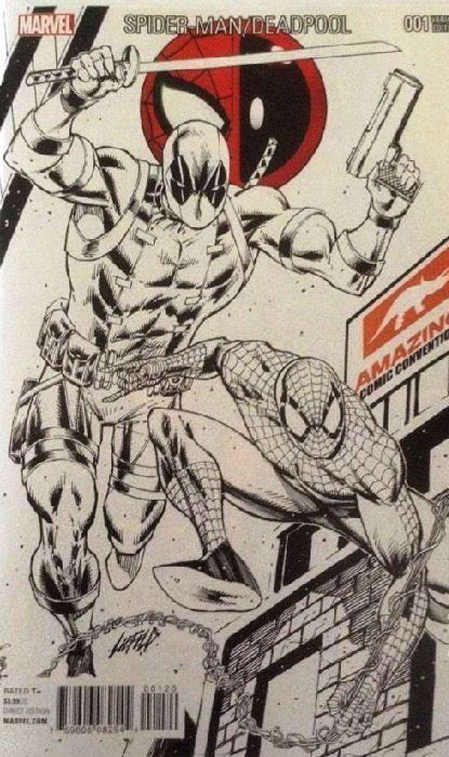 Spider-Man Deadpool #1 Cover T Amazing Arizona Con Sketch Cover Signed by Rob Liefeld, Ed McGuinness & Mark Morales (W/CoA)