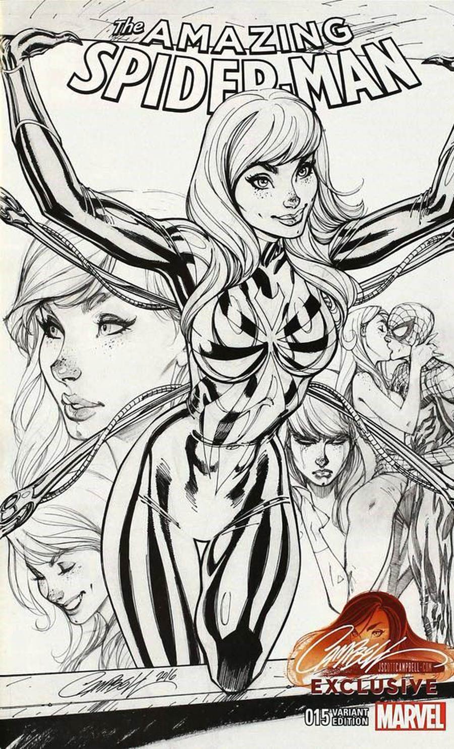 Amazing Spider-Man Vol 4 #15 Cover F J Scott Campbell Exclusive Sketch Variant Signed by J Scott Campbell (W/CoA)
