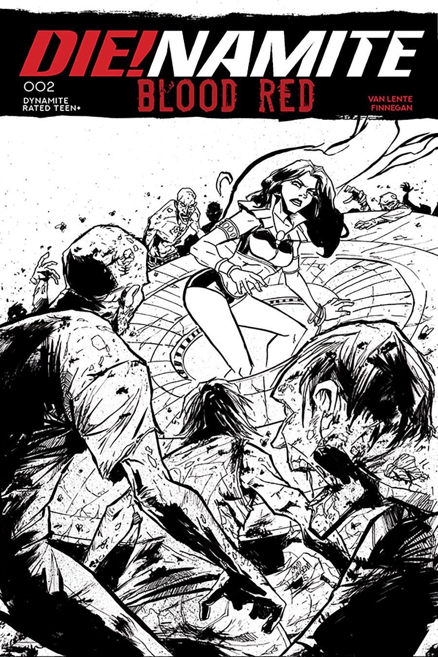 DieNamite Blood Red #2 Cover I Incentive David Cousens Line Art Cover