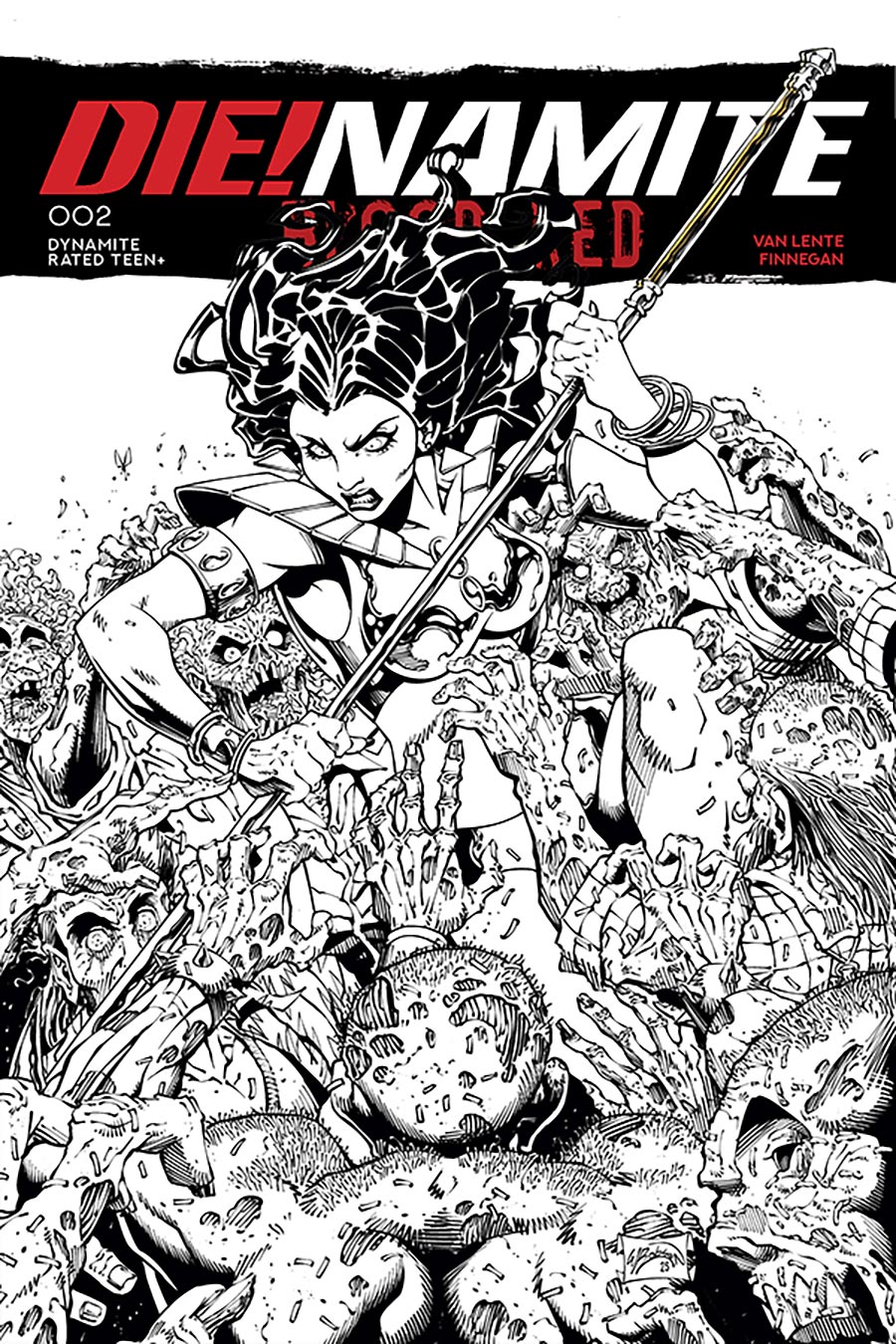 DieNamite Blood Red #2 Cover K Incentive Will Robson Line Art Cover