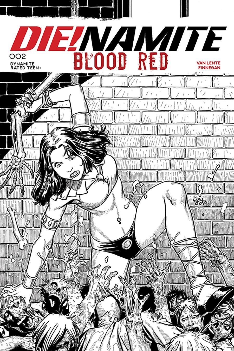DieNamite Blood Red #2 Cover L Incentive EJ Su Line Art Cover