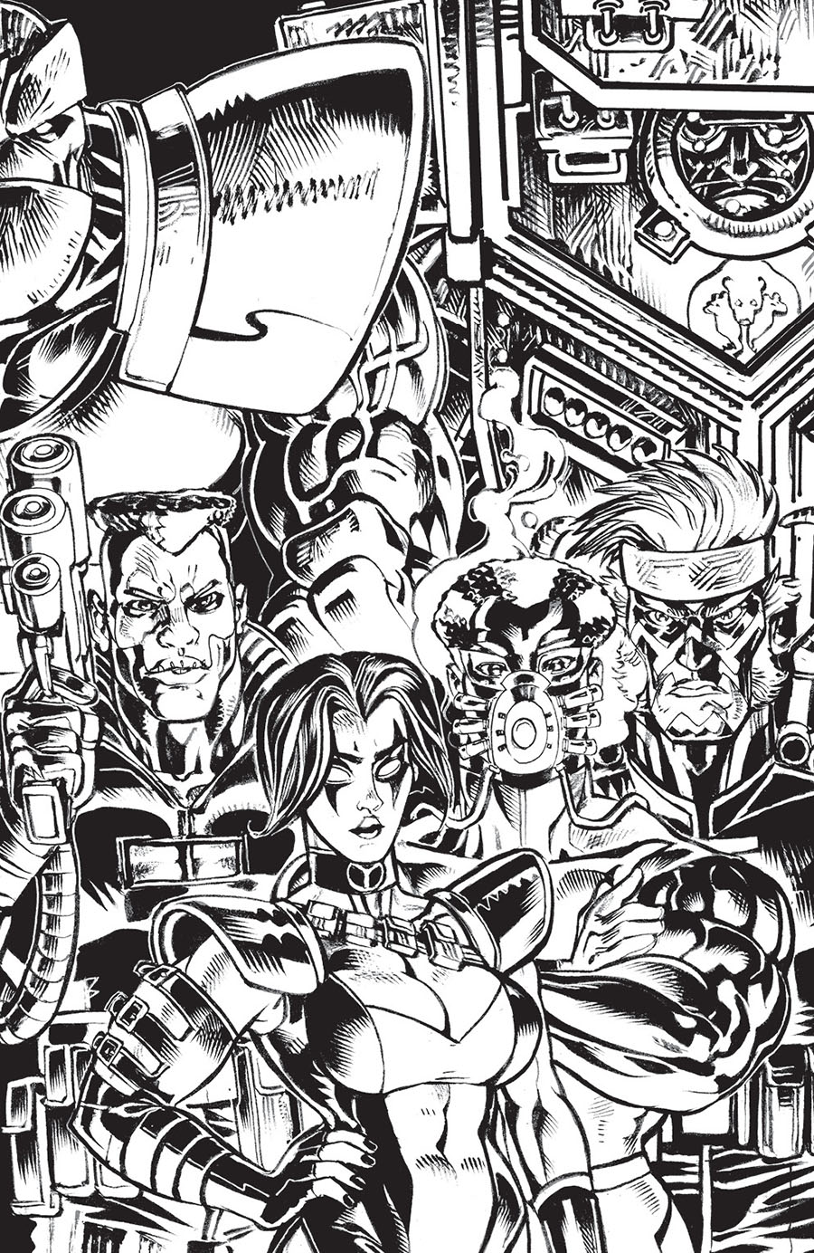 Free Planet #7 Cover E Variant Jed Dougherty Youngblood Team Up Black & White Virgin Cover