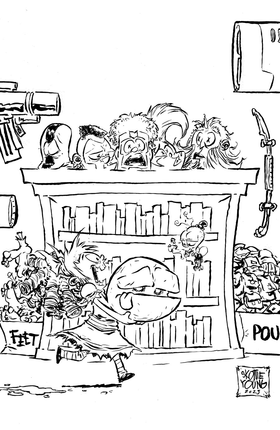 I Hate Fairyland Vol 2 #46 Cover E Variant Skottie Young Youngblood Team Up Black & White Virgin Cover