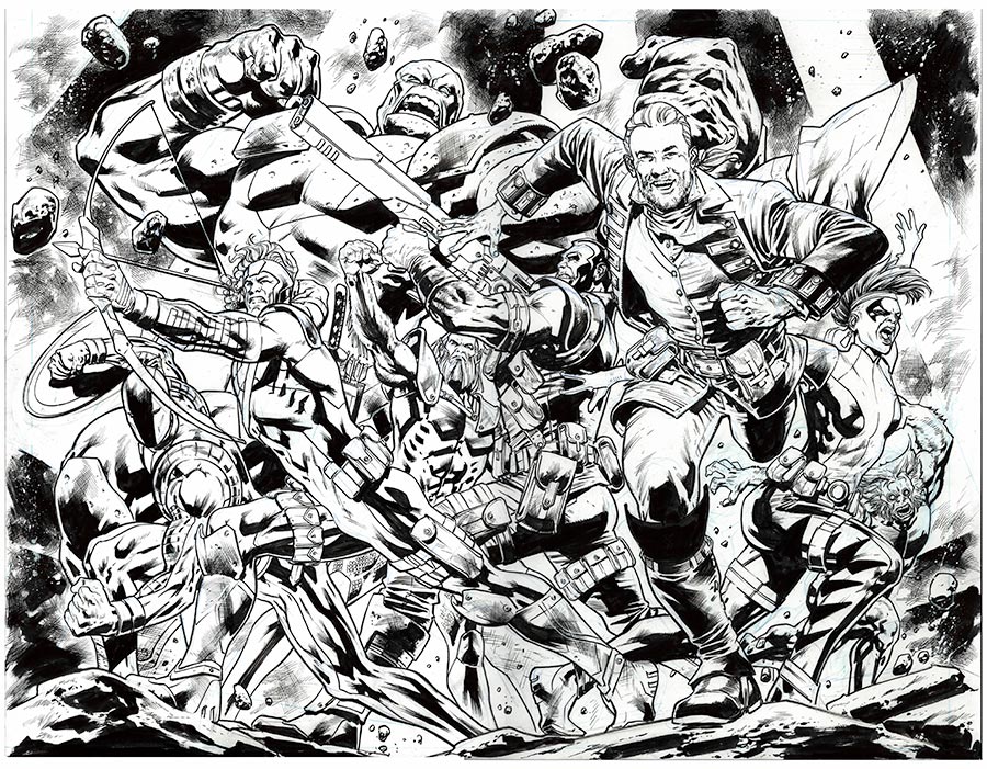 Redcoat #15 Cover E Variant Bryan Hitch Youngblood Team Up Black & White Virgin Cover