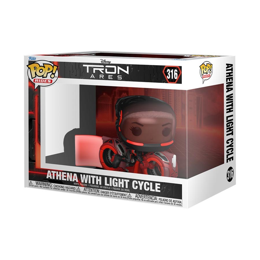 POP Ride Tron Ares Athena With Light Cycle Vinyl Figure