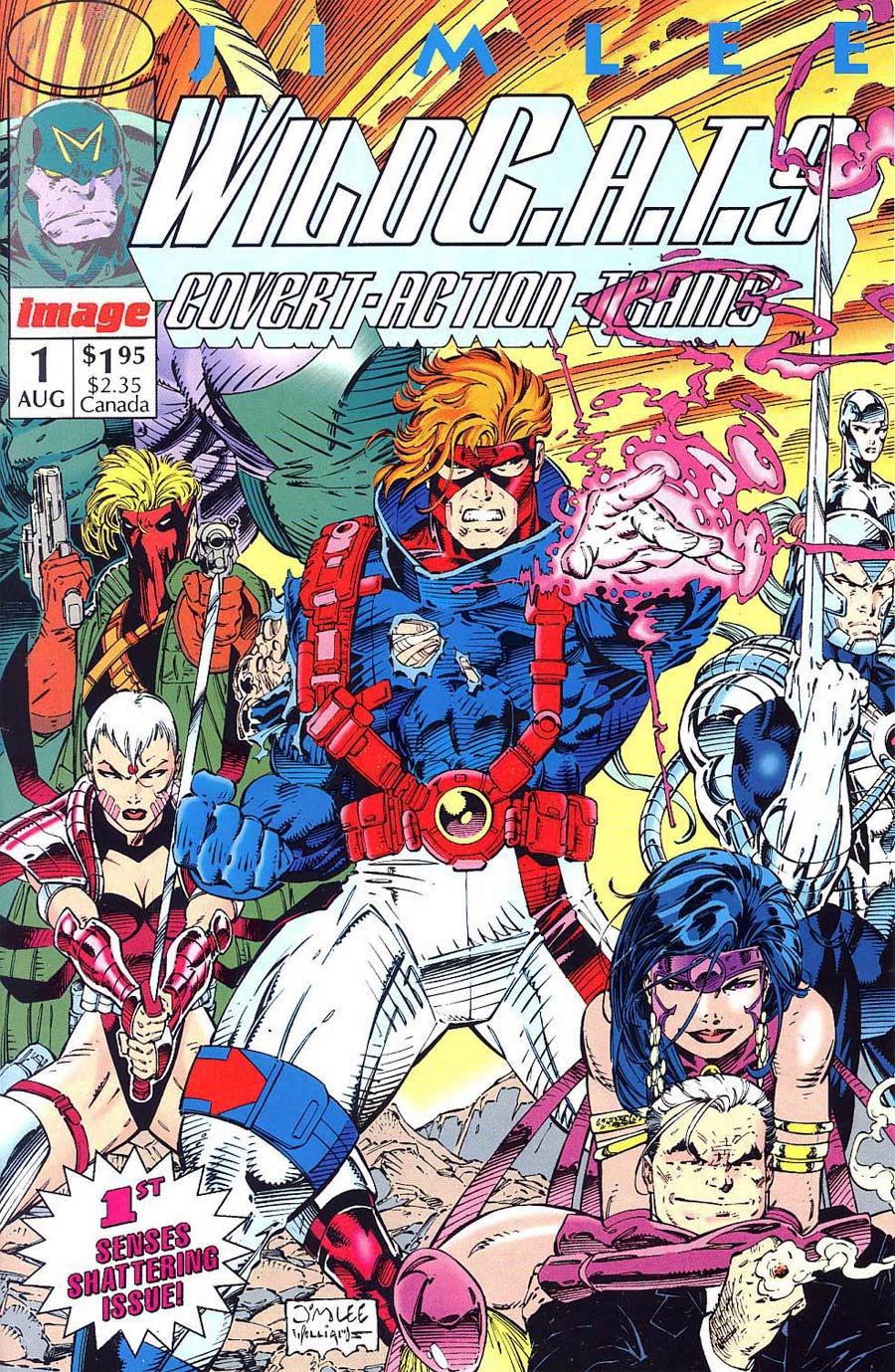 WildCATs Covert Action Teams #1 Cover L With Spartan Bodyshot Card Signed by Jim Lee (W/o CoA)