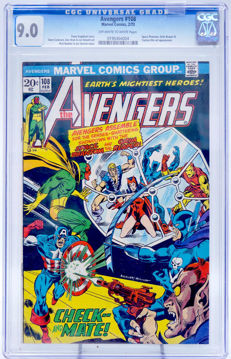 Avengers #108 Cover B CGC 9.0