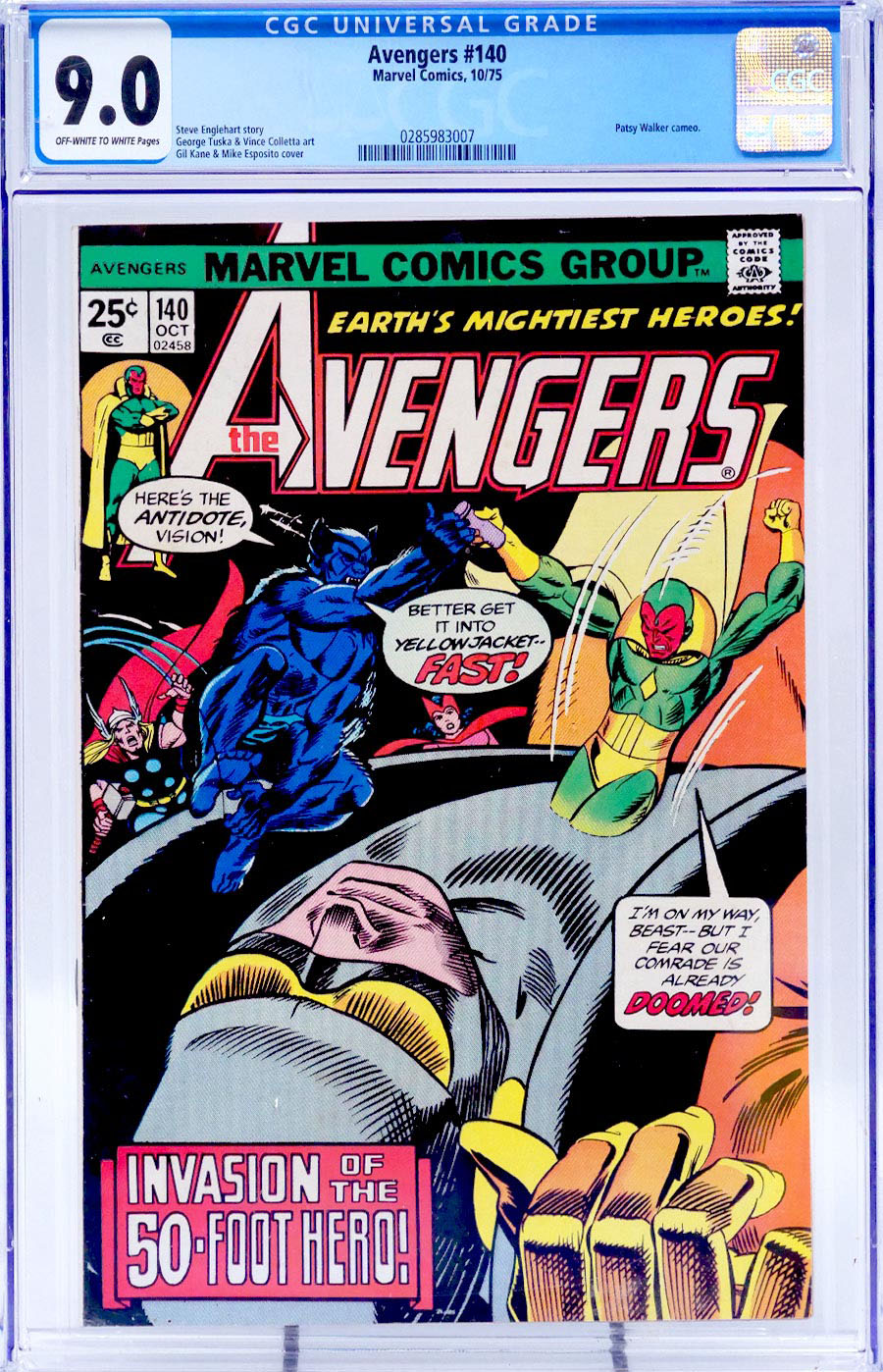 Avengers #140 Cover B CGC 9.0