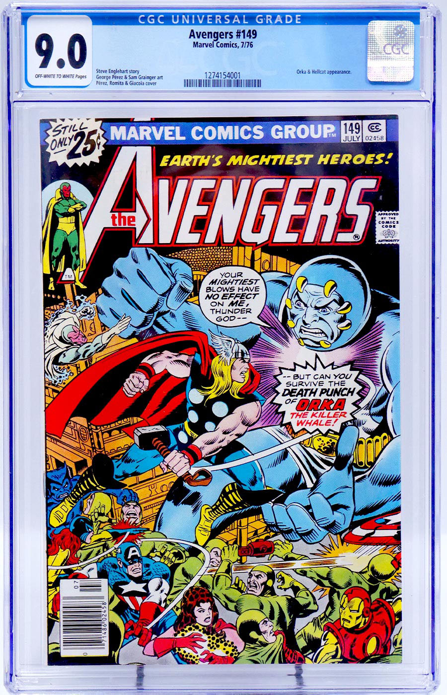 Avengers #149 Cover C 25-Cent Regular Edition CGC 9.0