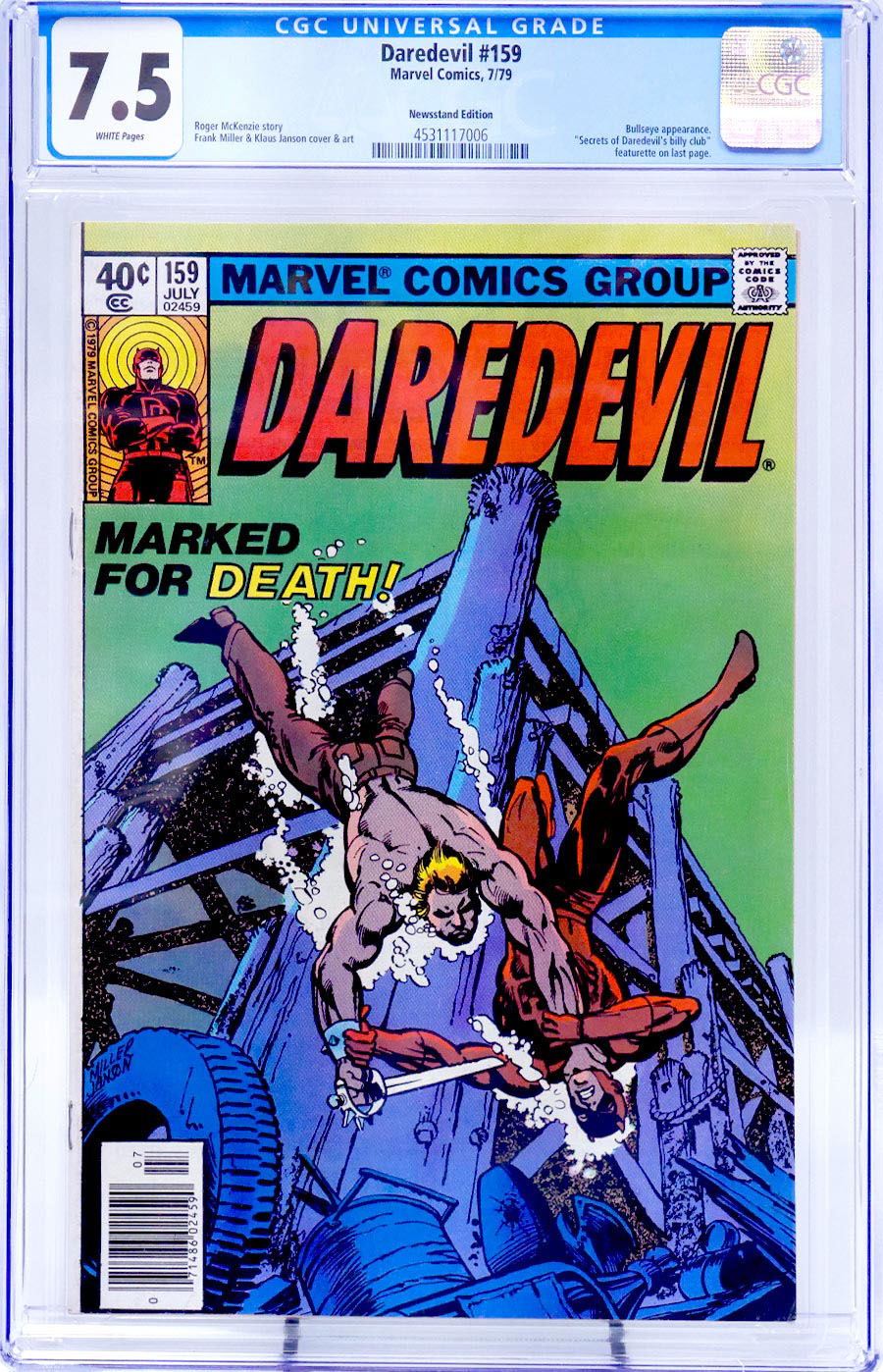 Daredevil #159 Cover B Newsstand Edition CGC 7.5