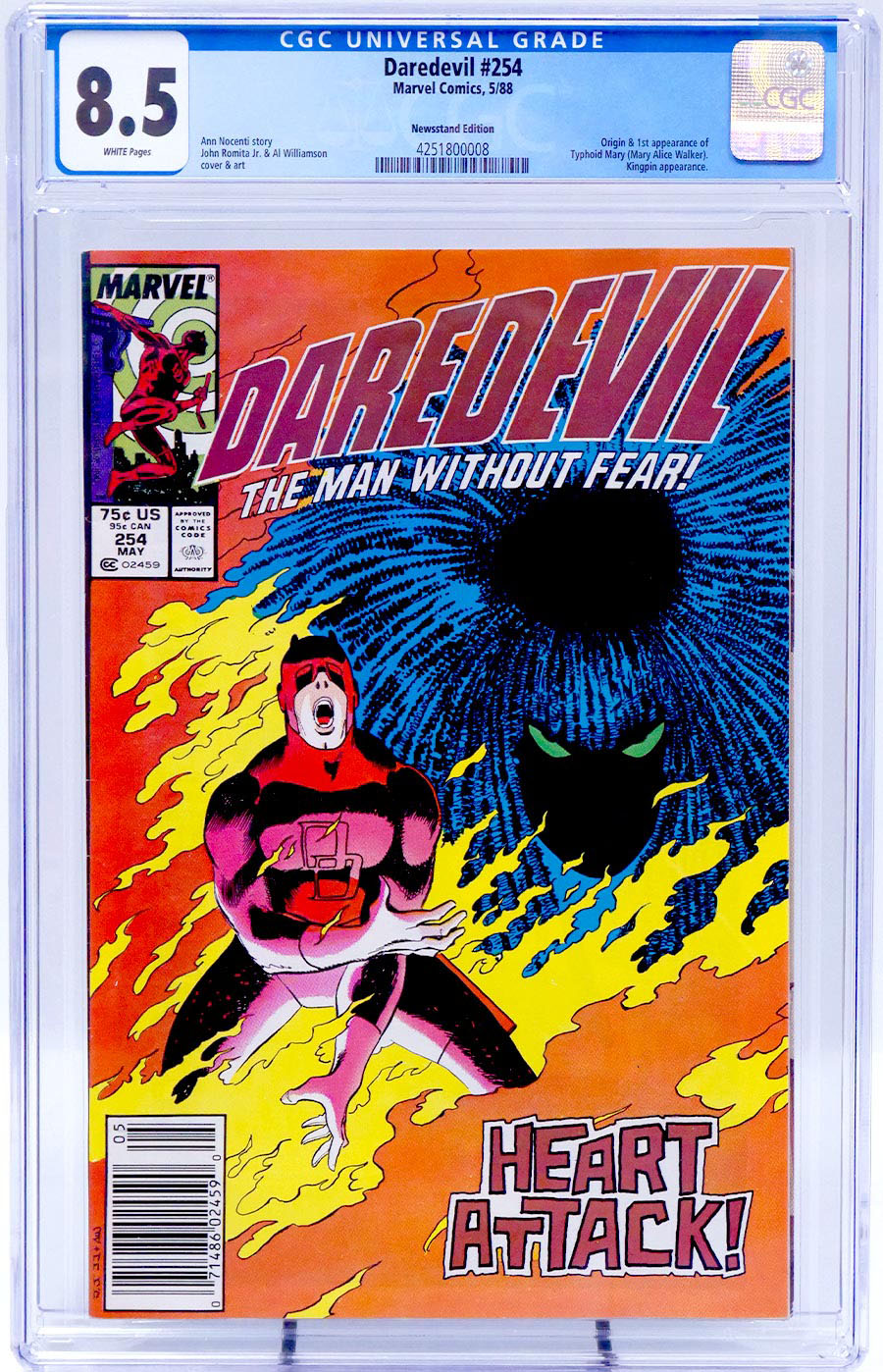 Daredevil #254 Cover B Newsstand Edition CGC 8.5
