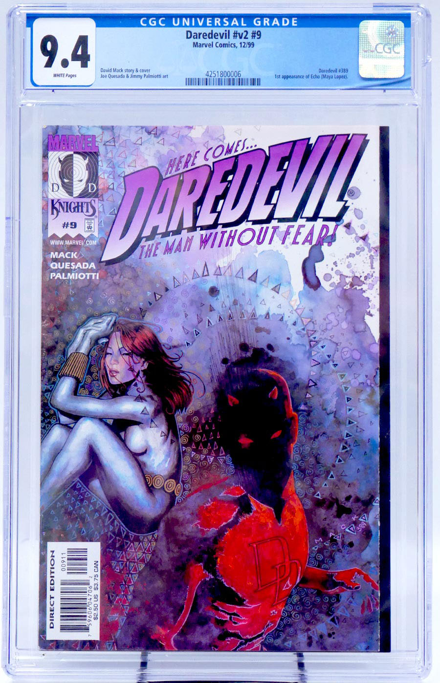 Daredevil Vol 2 #9 Cover B CGC 9.4