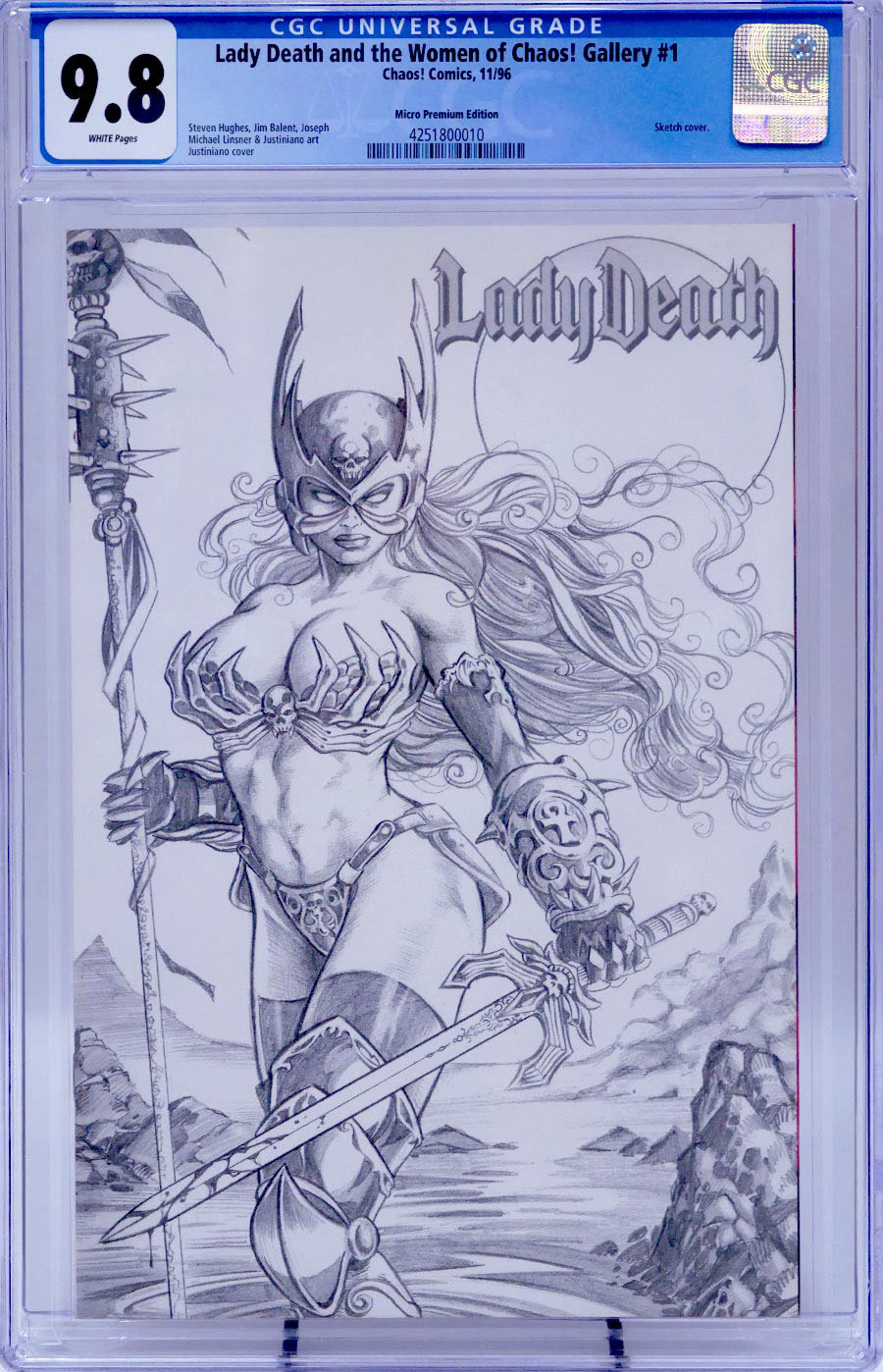 Lady Death And The Women of Chaos! Gallery #1 Cover B Micro Premium Variant  CGC 9.8