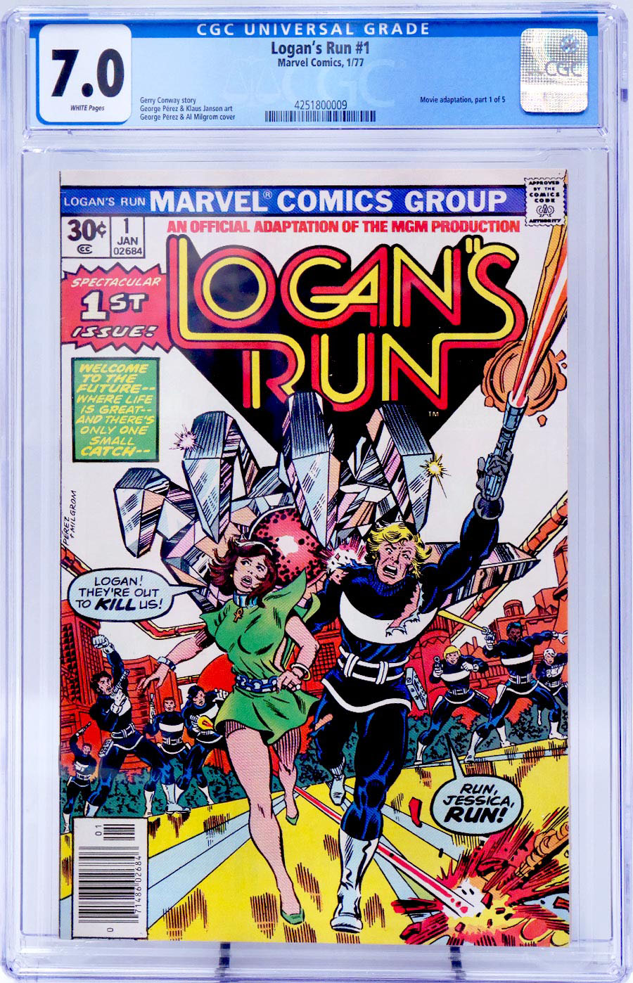 Logans Run #1 Cover B CGC 7.0