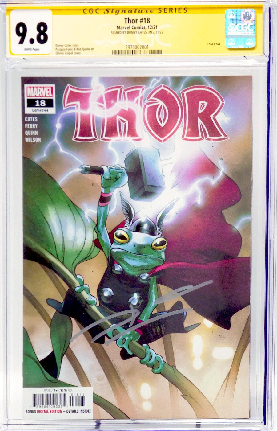 Thor Vol 6 #18 Cover D Regular Olivier Coipel Cover CGC Signature Series 9.8 Signed by Donny Cates
