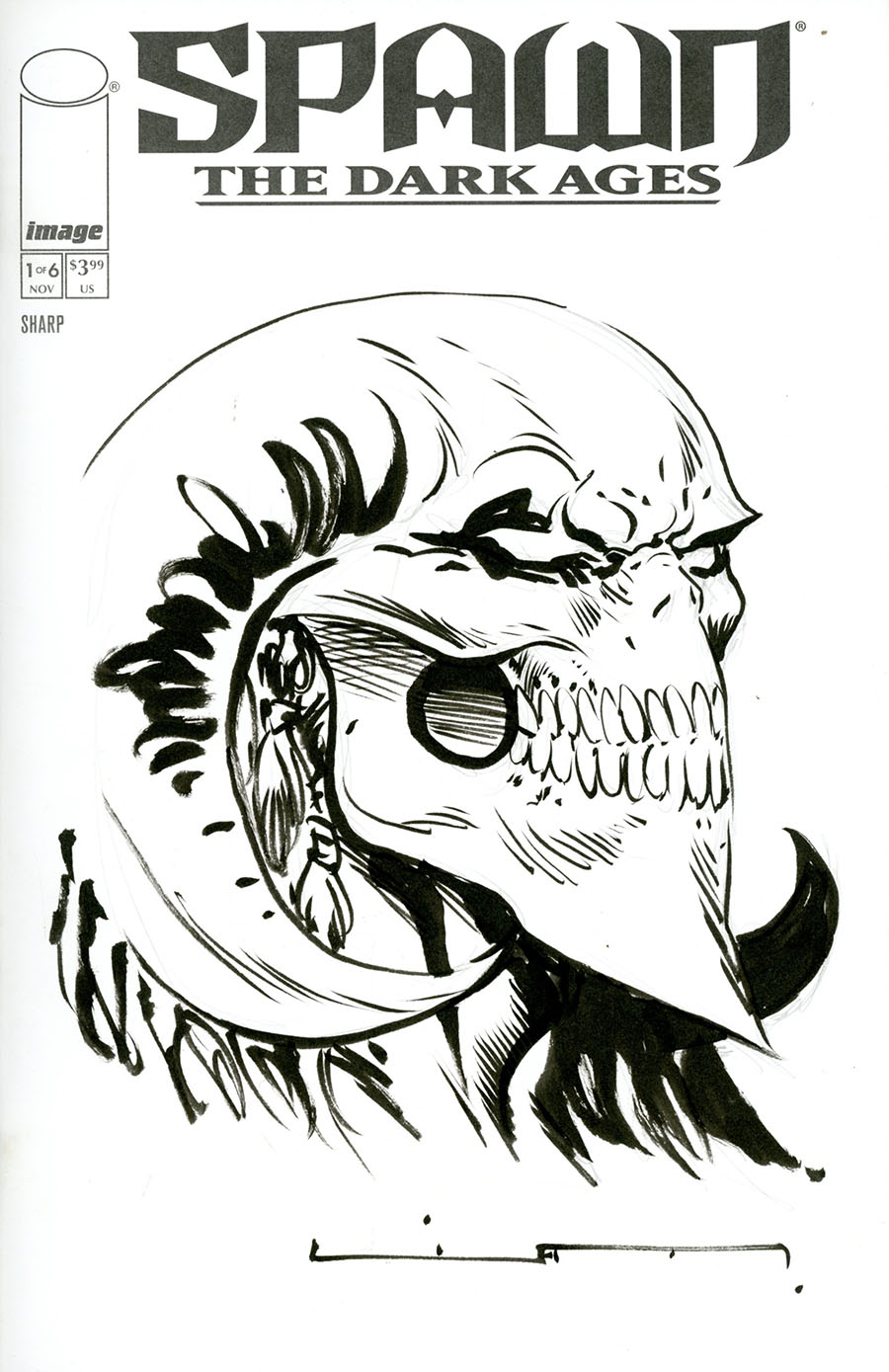 Spawn The Dark Ages Vol 2 #1 Cover F Incentive Liam Sharp Hand-Drawn Sketch Variant Cover