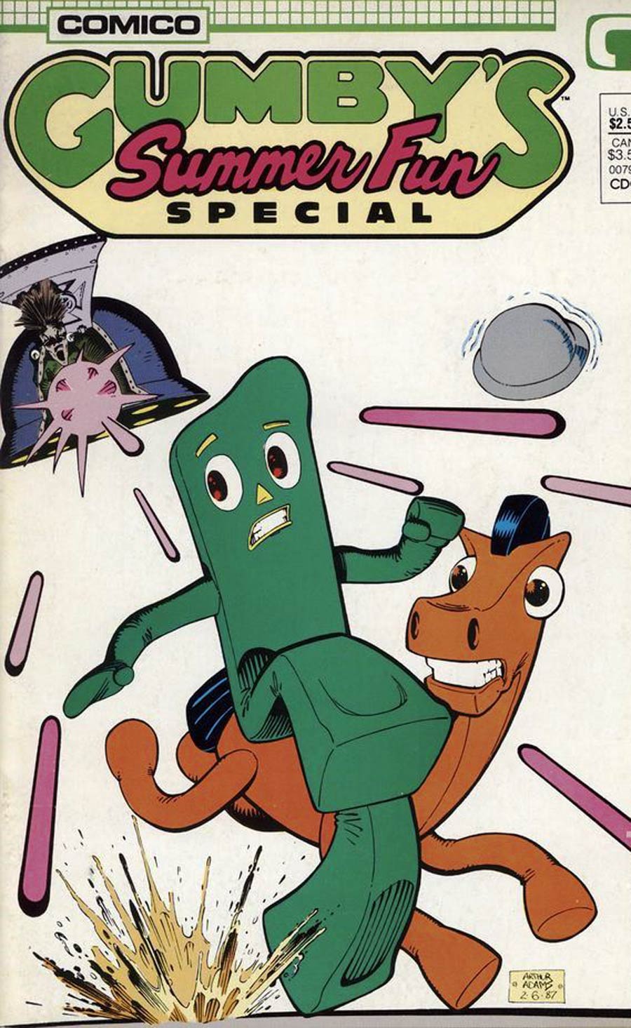 Gumbys Summer Fun Special Cover C Signed by Bob Burden and Art Adams (W/o CoA)