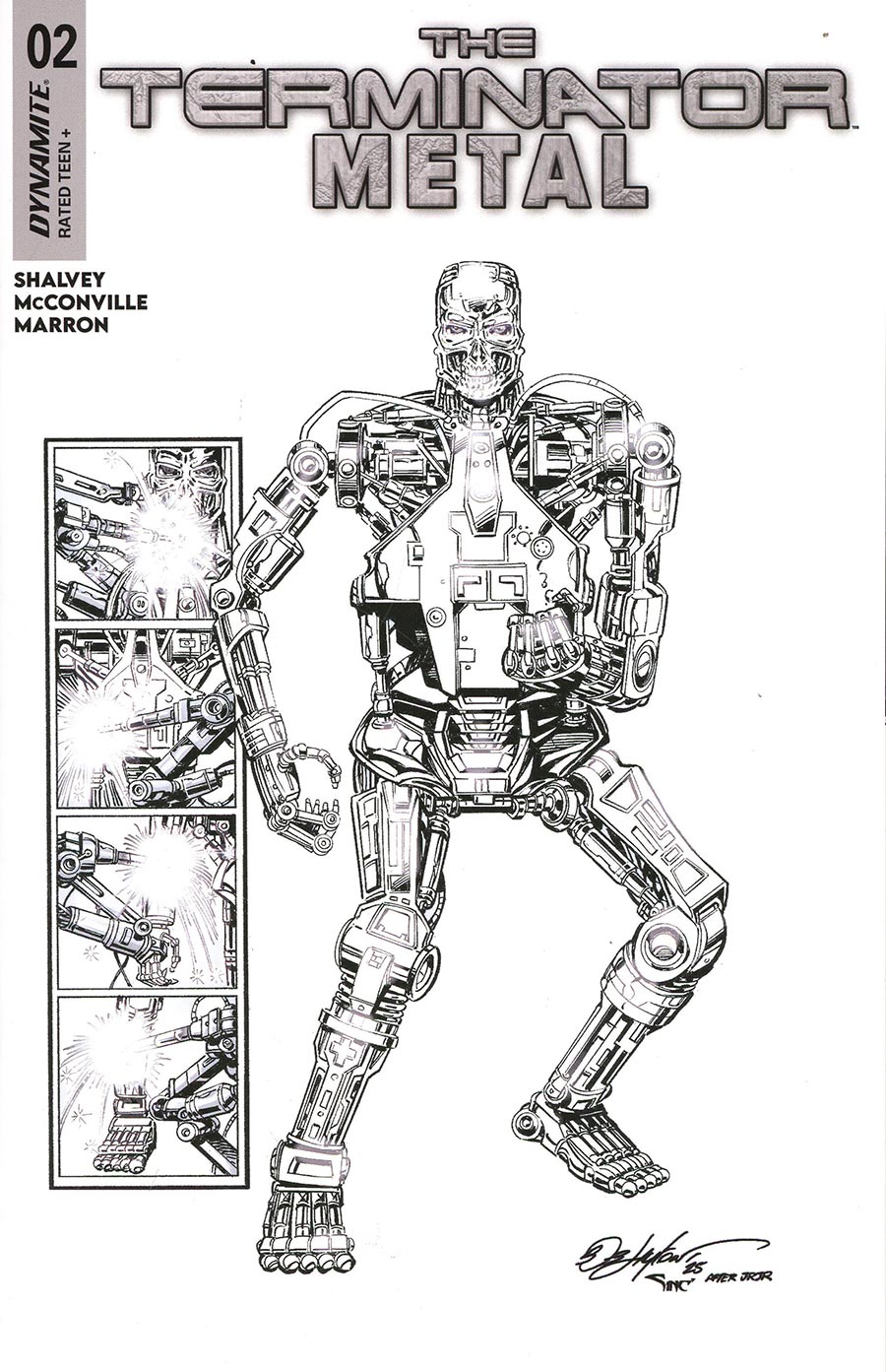 Terminator Metal #2 Cover J Incentive Bob Layton Line Art Cover