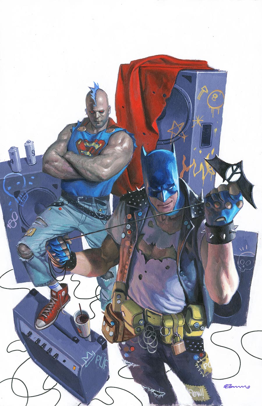Batman Superman Worlds Finest #47 Cover E Variant Fabrizio De Tommaso Punk Rock Card Stock Cover