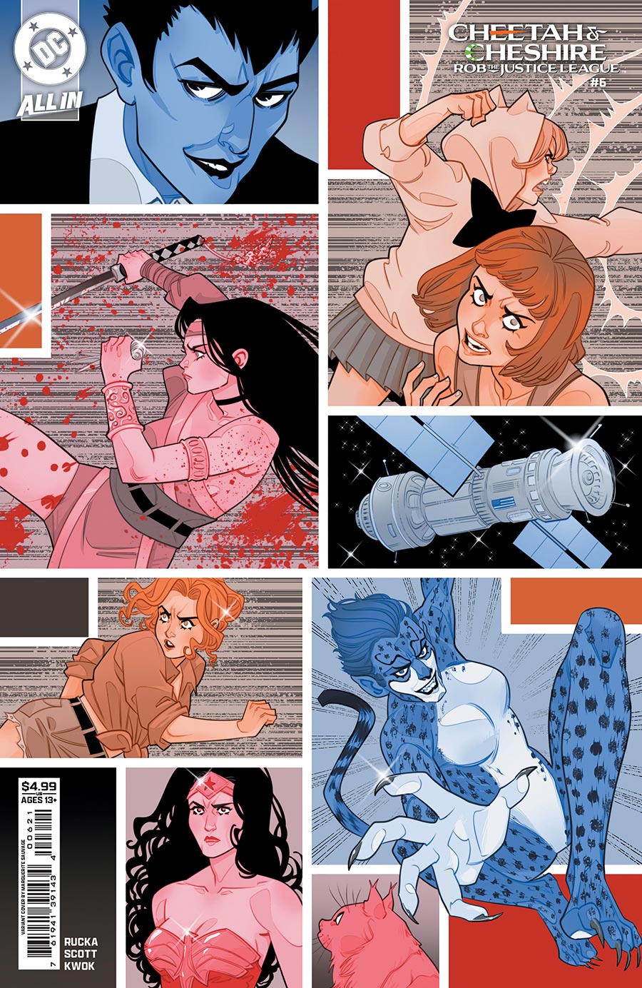 Cheetah And Cheshire Rob The Justice League #6 Cover C Variant Marguerite Sauvage Card Stock Cover (DC All In)