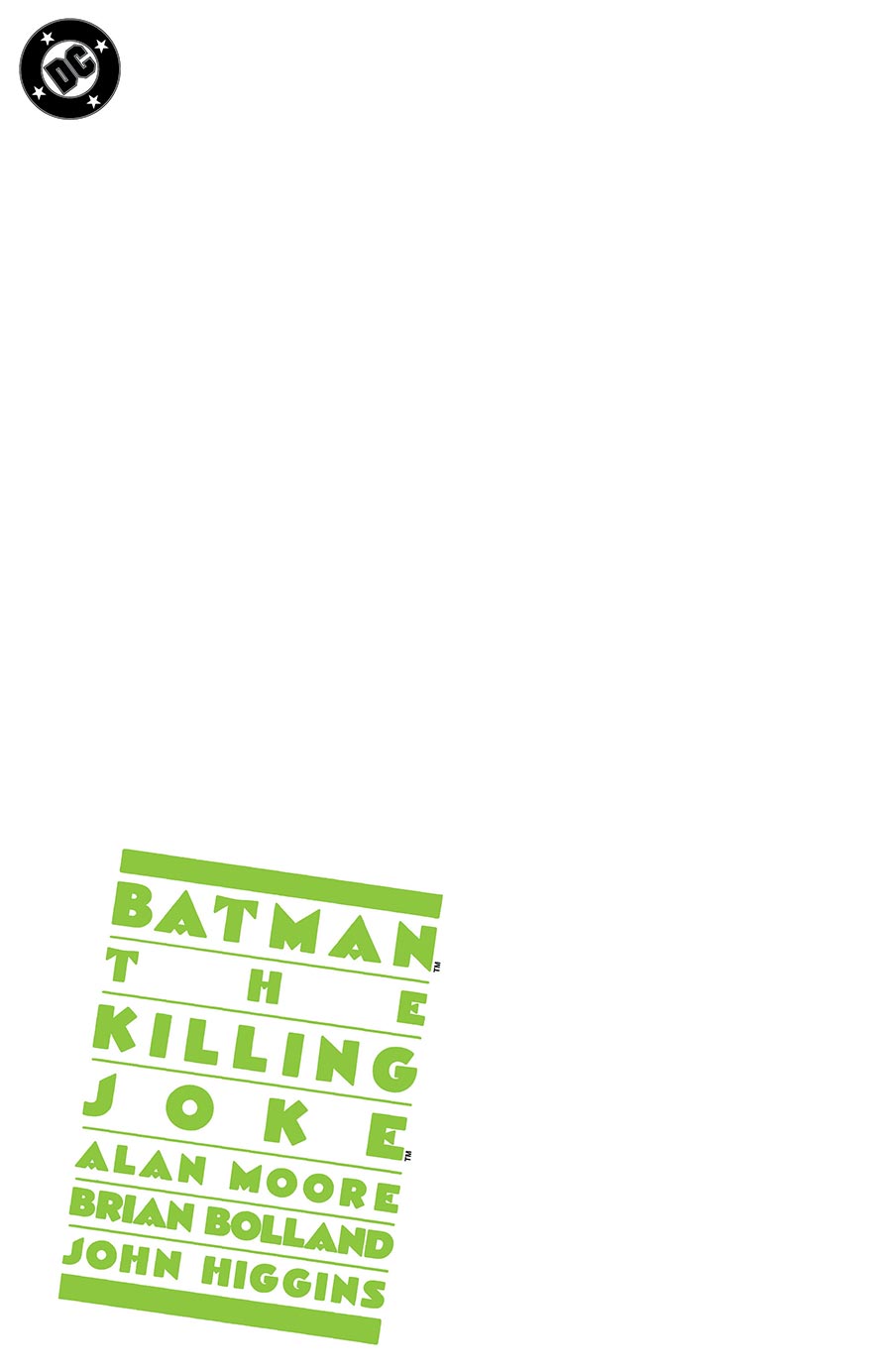 Batman The Killing Joke #1 (One Shot) Facsimile Edition Cover C Variant Blank Card Stock Cover