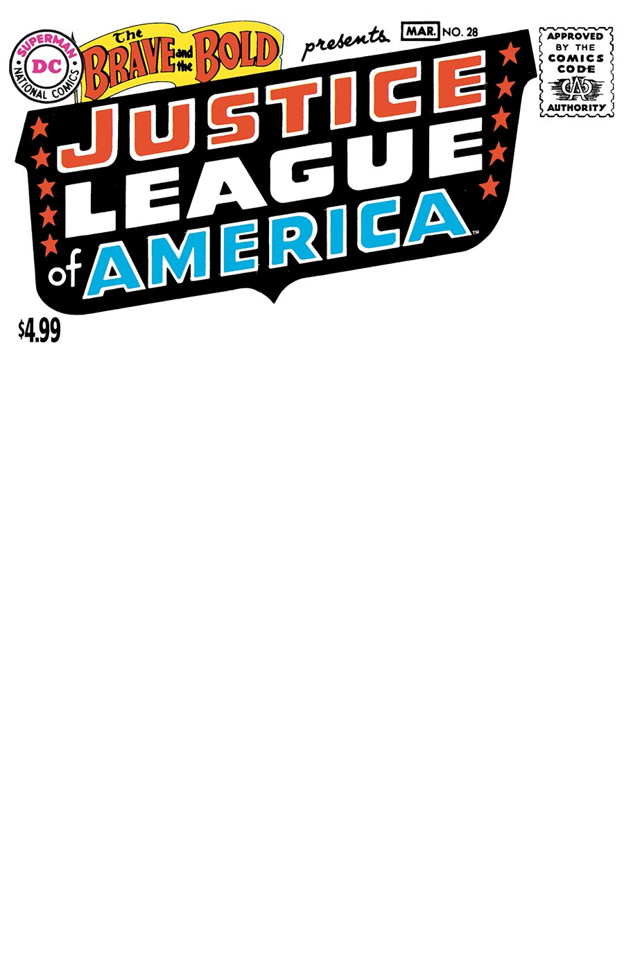 Brave And The Bold #28 Facsimile Edition Cover C Variant Blank Card Stock Cover (2026 Edition)