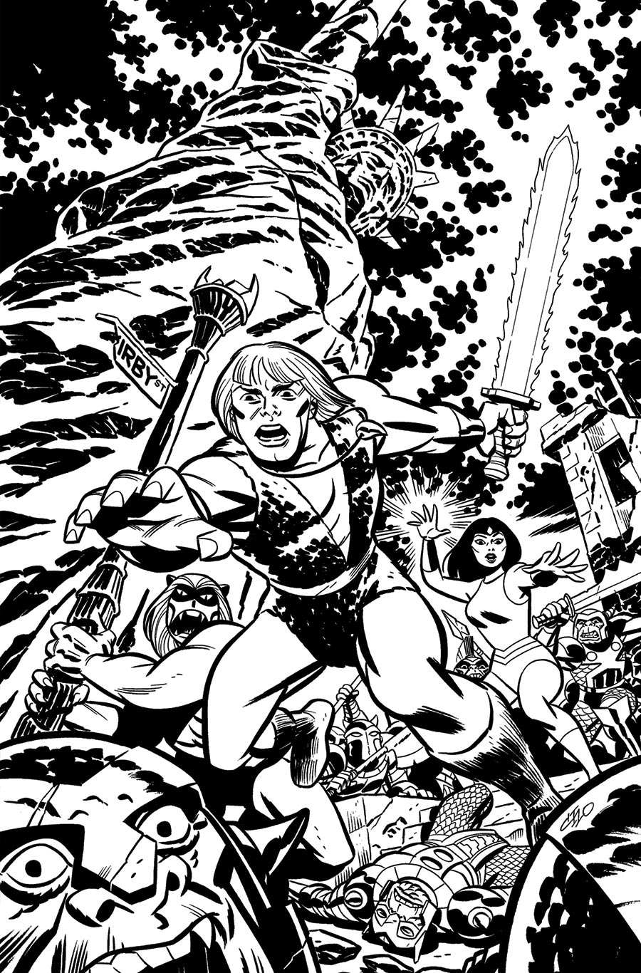 Thundarr The Barbarian #1 Cover P Incentive Michael Cho Line Art Virgin Cover