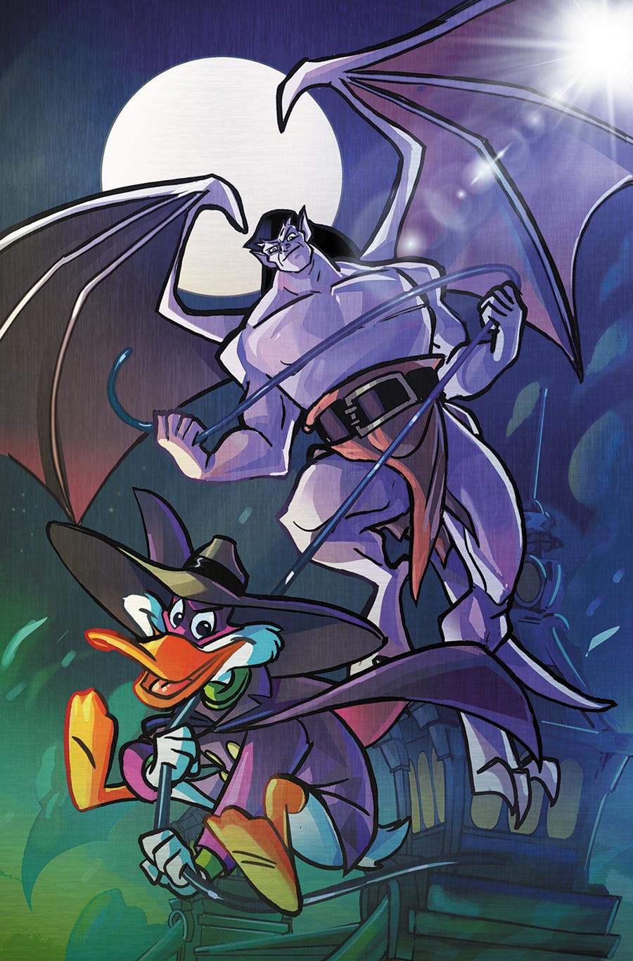 Gargoyles Darkwing Duck #1 Cover G Dynamite Metal Premium Tad Stones Virgin Cover