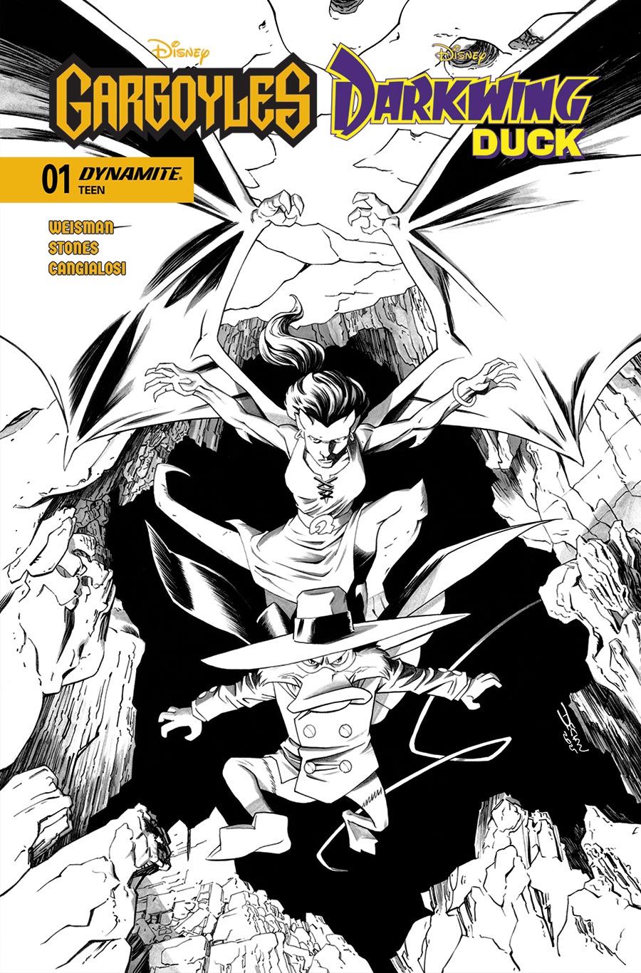 Gargoyles Darkwing Duck #1 Cover I Incentive Declan Shalvey Line Art Cover