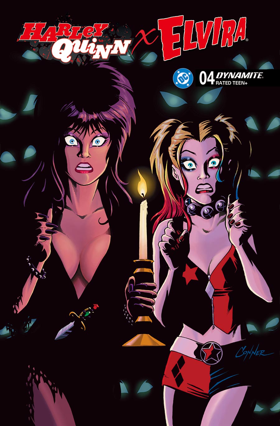 Harley Quinn x Elvira #4 Cover H Incentive Amanda Conner Candle  Variant Cover