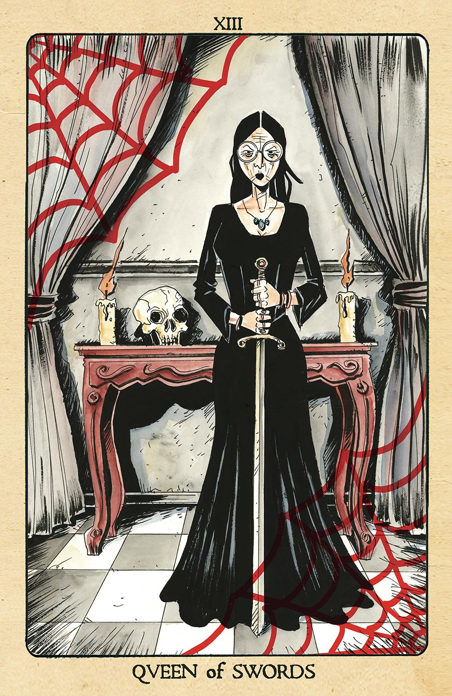 Minor Arcana #13 Cover C Incentive Jeff Lemire Tarot Card Queen Of Swords Virgin Variant Cover