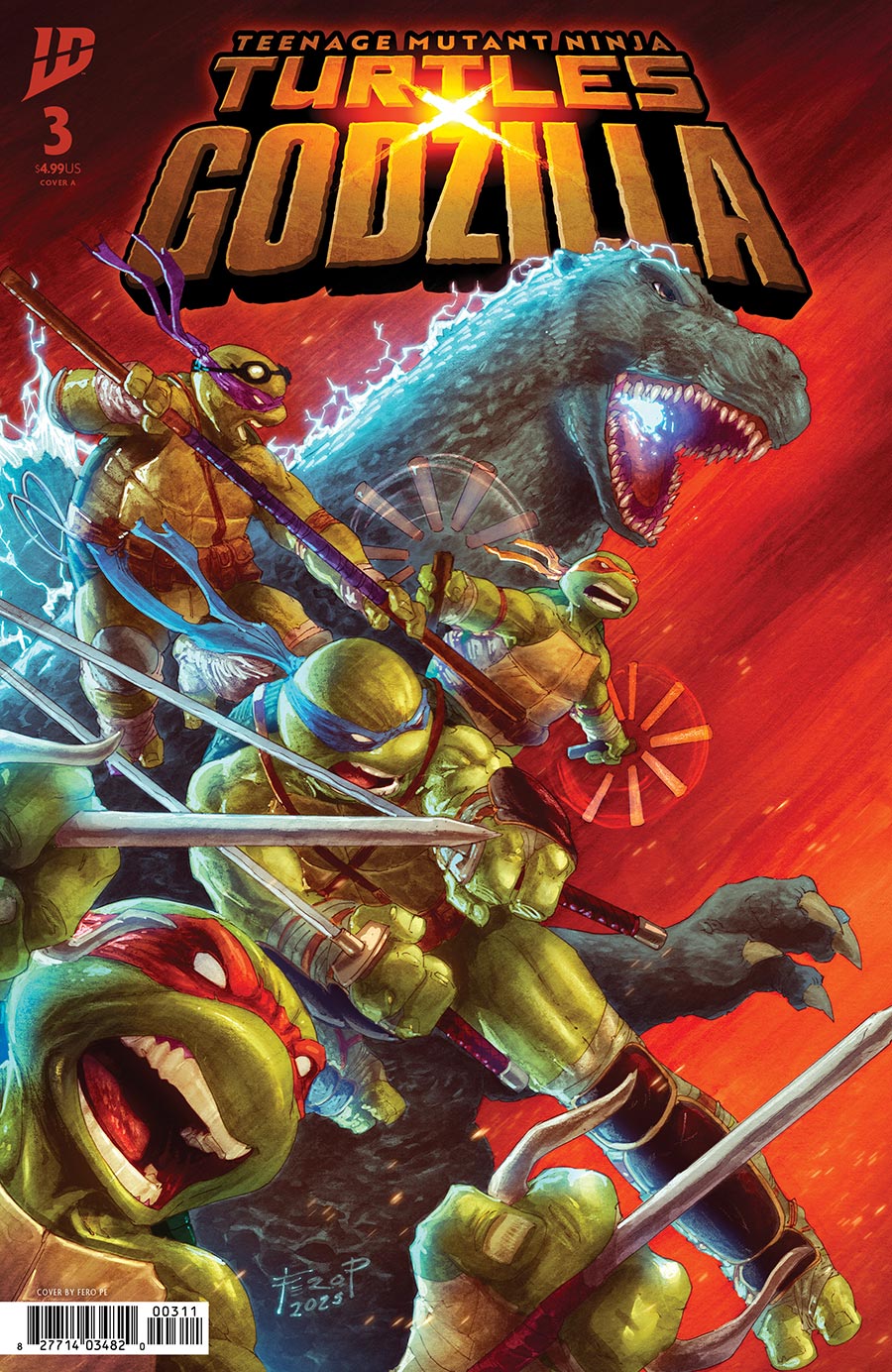Teenage Mutant Ninja Turtles x Godzilla #3 Cover A Regular Fero Pe Cover