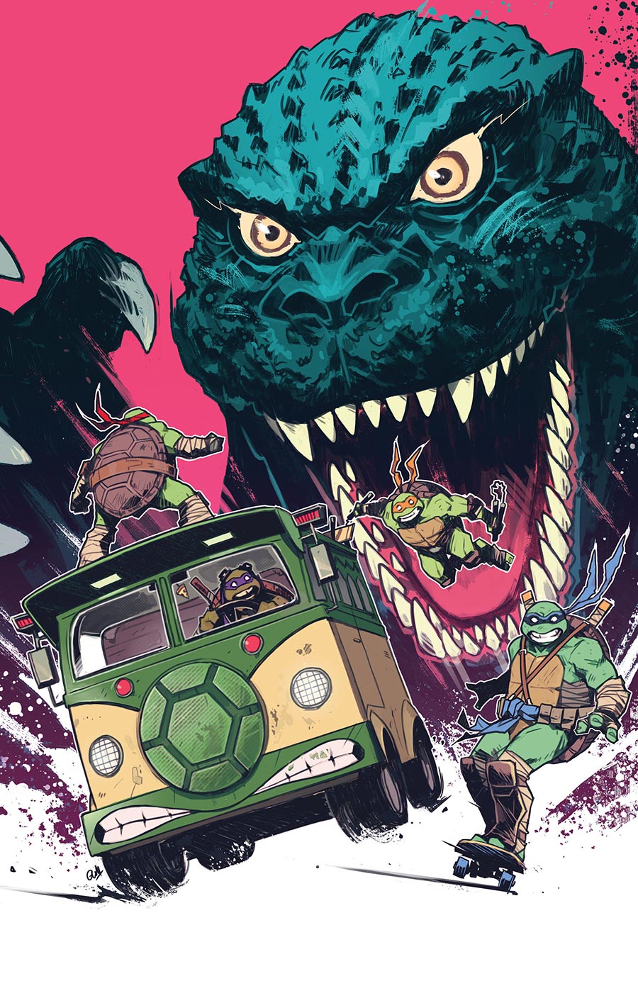 Teenage Mutant Ninja Turtles x Godzilla #3 Cover D Incentive Caspar Wijngaard Virgin Cover