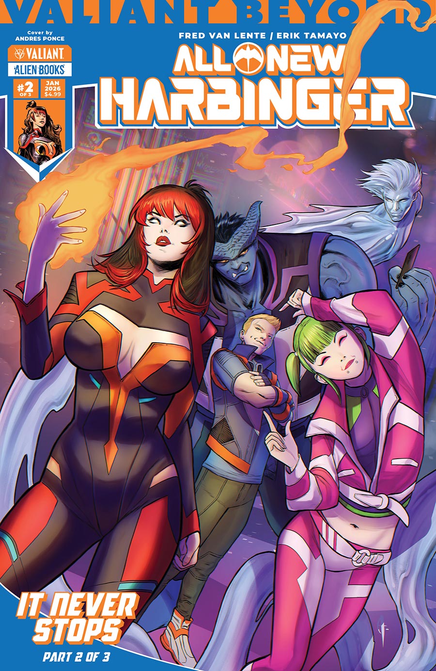 Valiant Beyond All-New Harbinger #5 It Never Stops Part 2 Cover A Regular Andres Ponce Cover