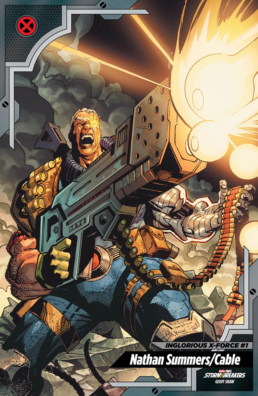 Inglorious X-Force #1 Cover B Variant Geoff Shaw X-Men Trading Card Cover (Shadows Of Tomorrow Tie-In)