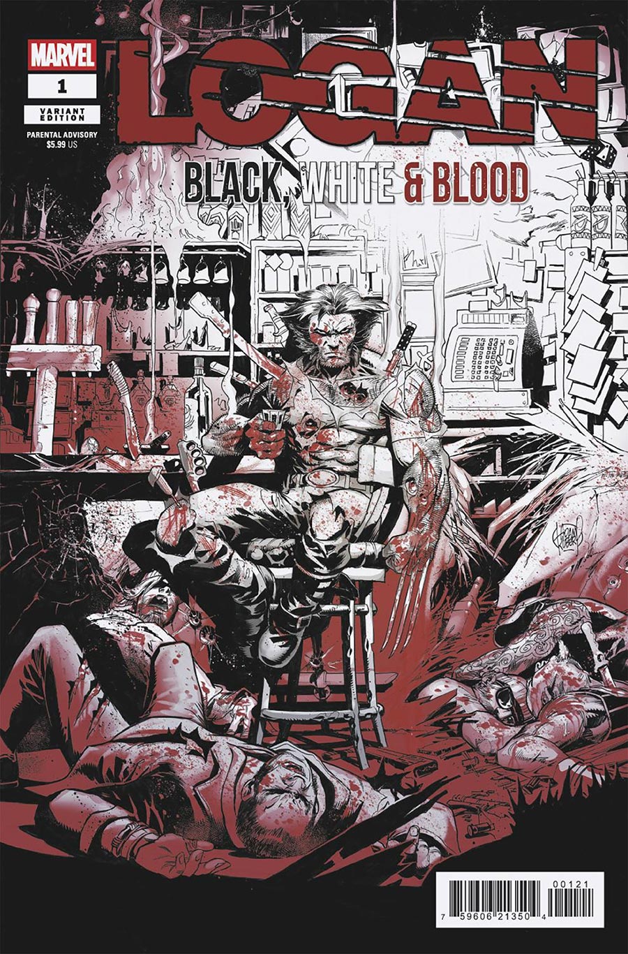 Logan Black White & Blood #1 Cover B Variant Adam Kubert Cover