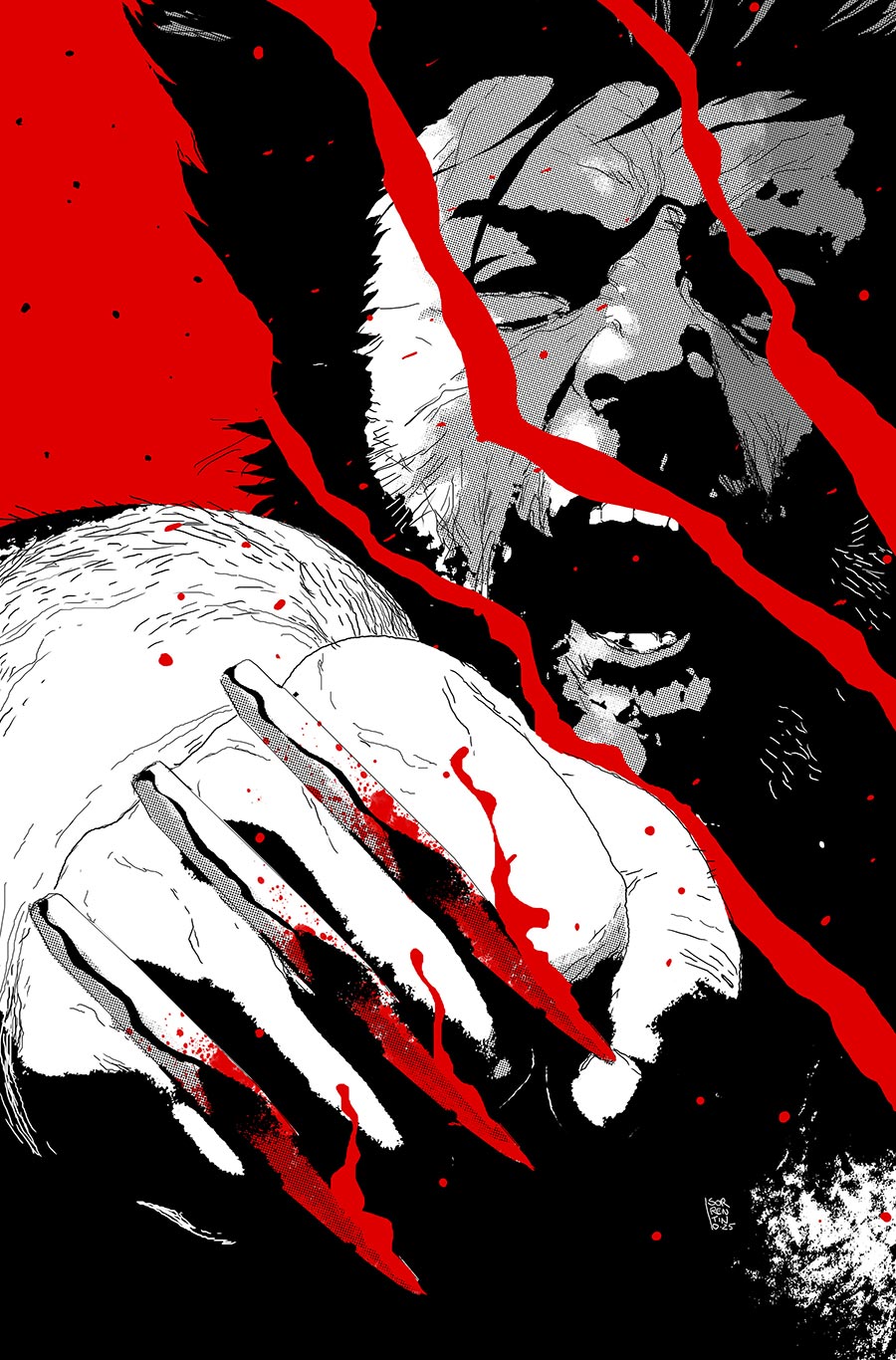 Logan Black White & Blood #1 Cover E Incentive Andrea Sorrentino Virgin Cover