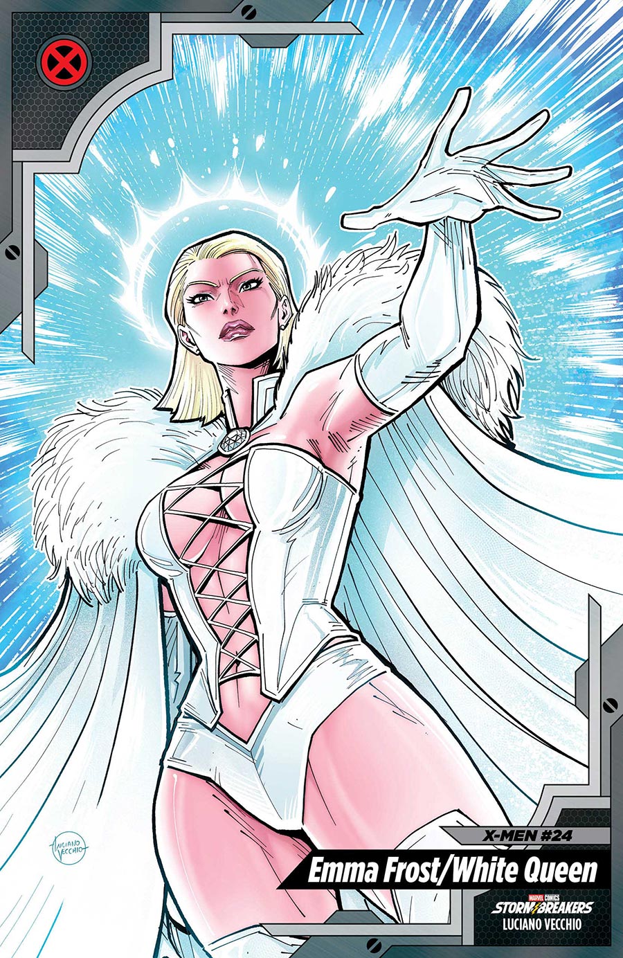 X-Men Vol 7 #24 Cover B Variant Luciano Vecchio X-Men Trading Card Cover (Shadows Of Tomorrow Tie-In)