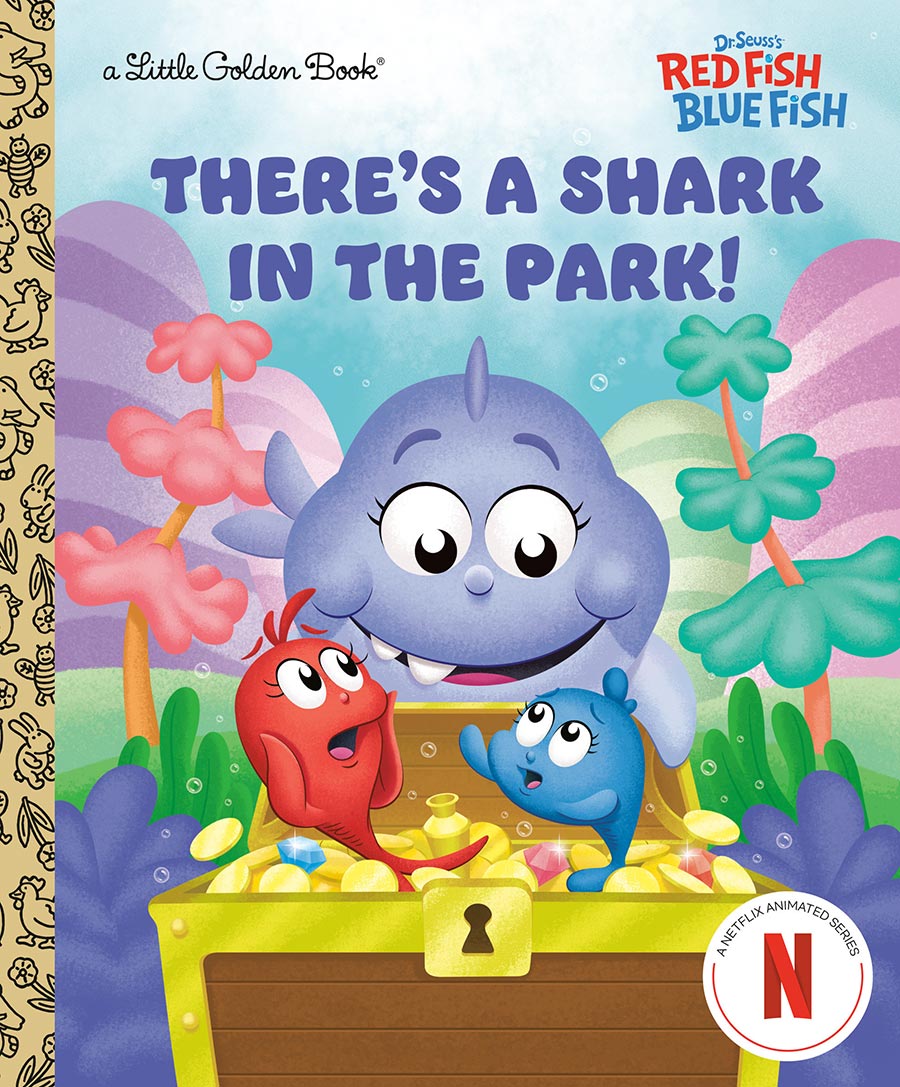 Dr Seusss Red Fish Blue Fish Theres A Shark In The Park Little Golden Book HC