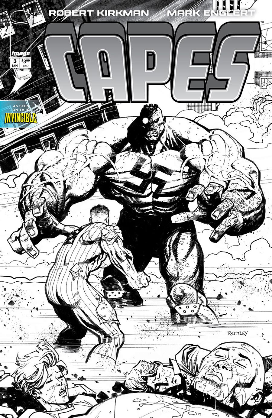 Capes Vol 2 #3 Cover E Incentive Ryan Ottley Black & White Cover (Invincible Universe)