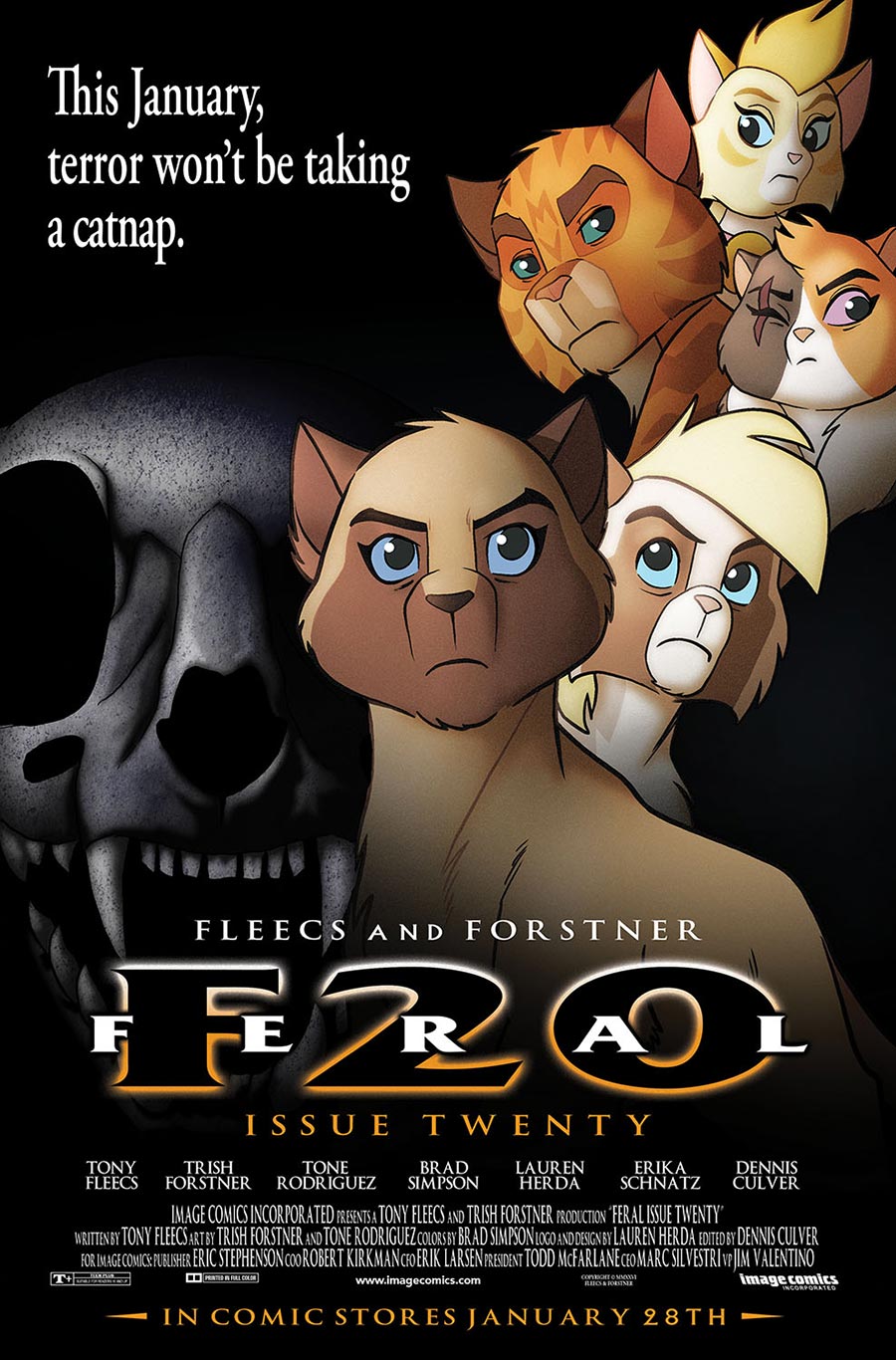 Feral #20 Cover B Variant Tony Fleecs Trish Forstner & Allen Passalaqua Movie Homage Cover