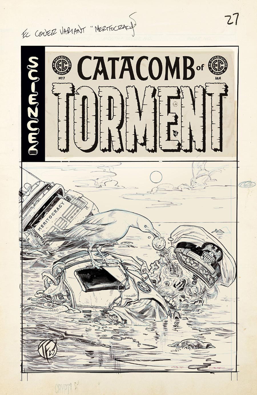 Catacomb Of Torment #7 Cover D Incentive Tom Fowler Black & White Artist Edition Cover (EC Comics)