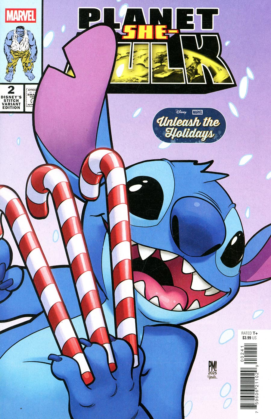 Planet She-Hulk #2 Cover C Variant Paco Medina Disney Stitch Unleash The Holidays Cover