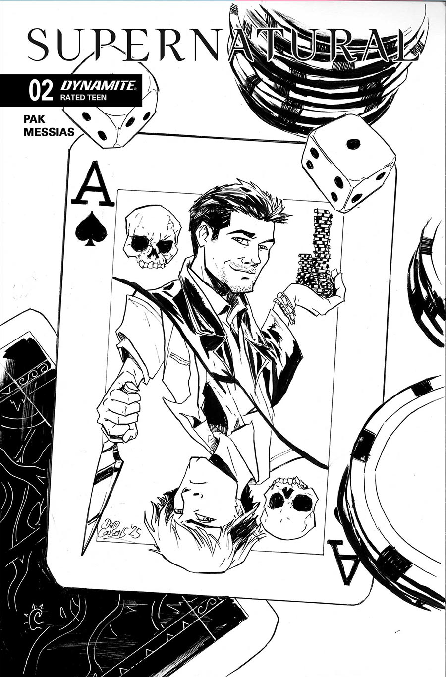 Supernatural Vol 2 #2 Cover K Incentive David Cousens Line Art Cover