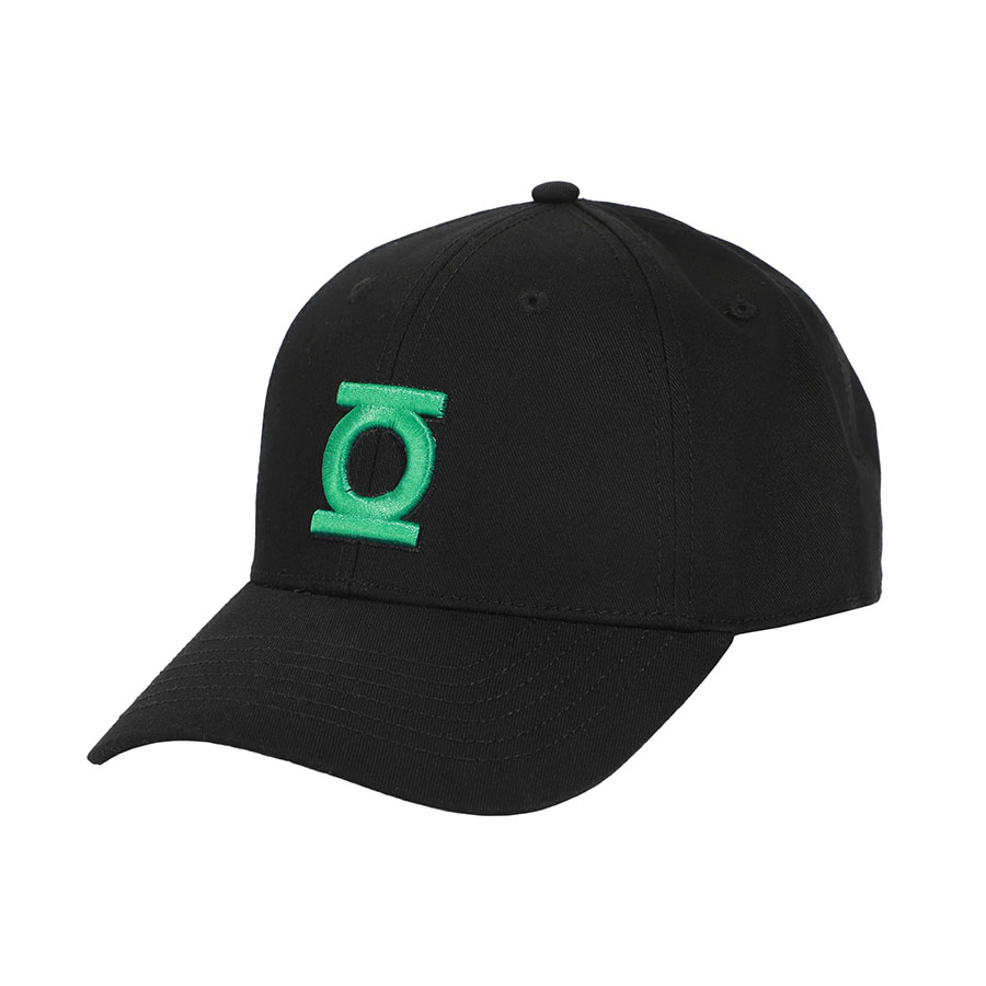 Green Lantern Embroidered 3D Logo Black Traditional Adjustable Hat