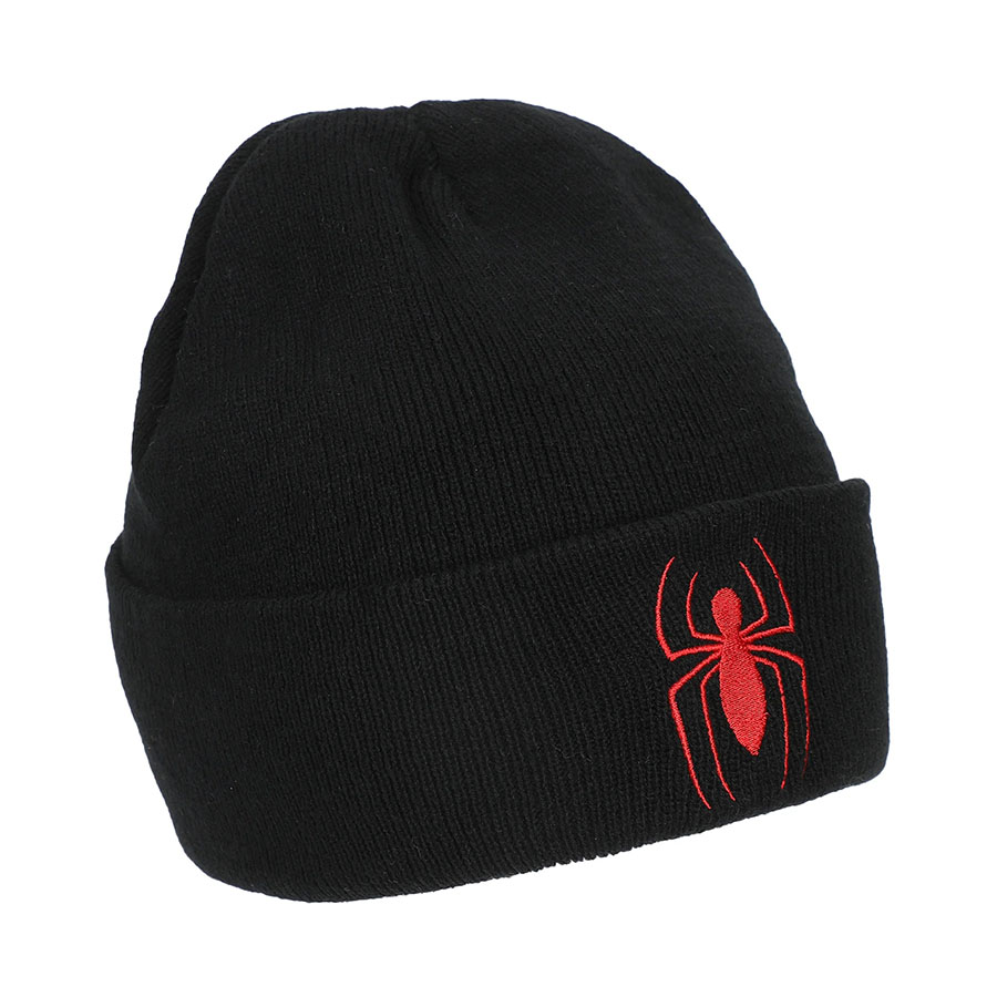 Spider-Man Spider-Man Logo Embroidery Standard Cuff Acrylic Knit Beanie Cuff Beanie