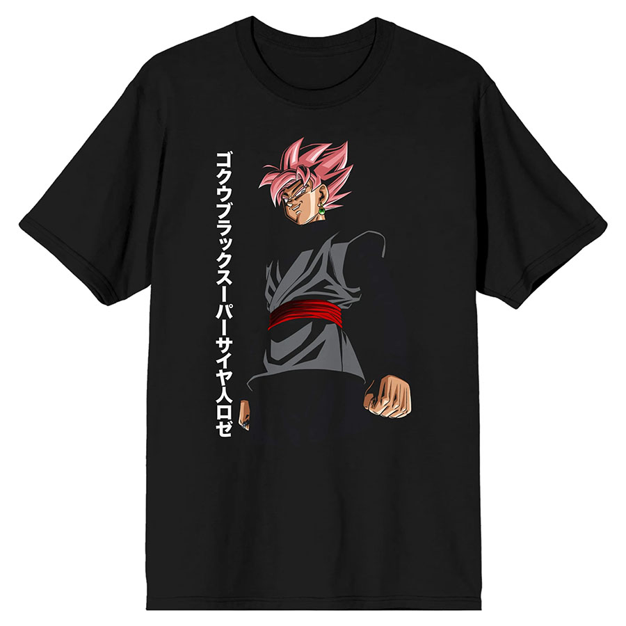 Dragon Ball Z Super Saiyan Rose Goku Black Mens Black T-Shirt Medium