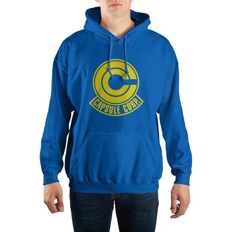 Dragon Ball Z Capsule Corp Mens Blue Pullover Hoodie X-Large